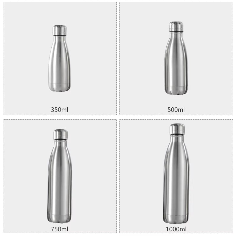 Stainless Steel Single Wall Water Bottle 500/750/1000ml
