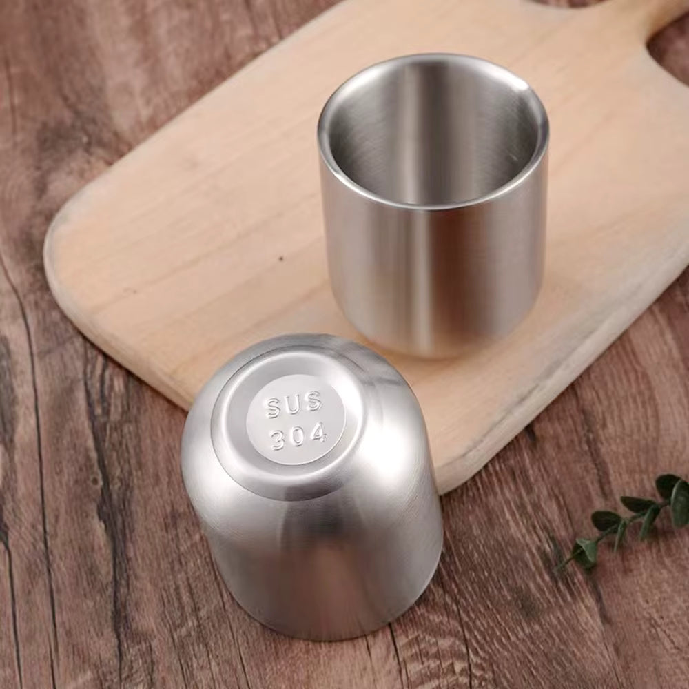 2 Pieces Stainless Steel Double Wall Coffee Mug 280ml