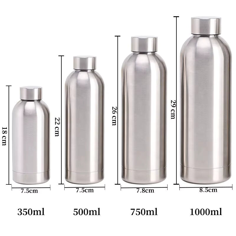 Stainless Steel Double Wall Water Bottle 500/750/1000ml