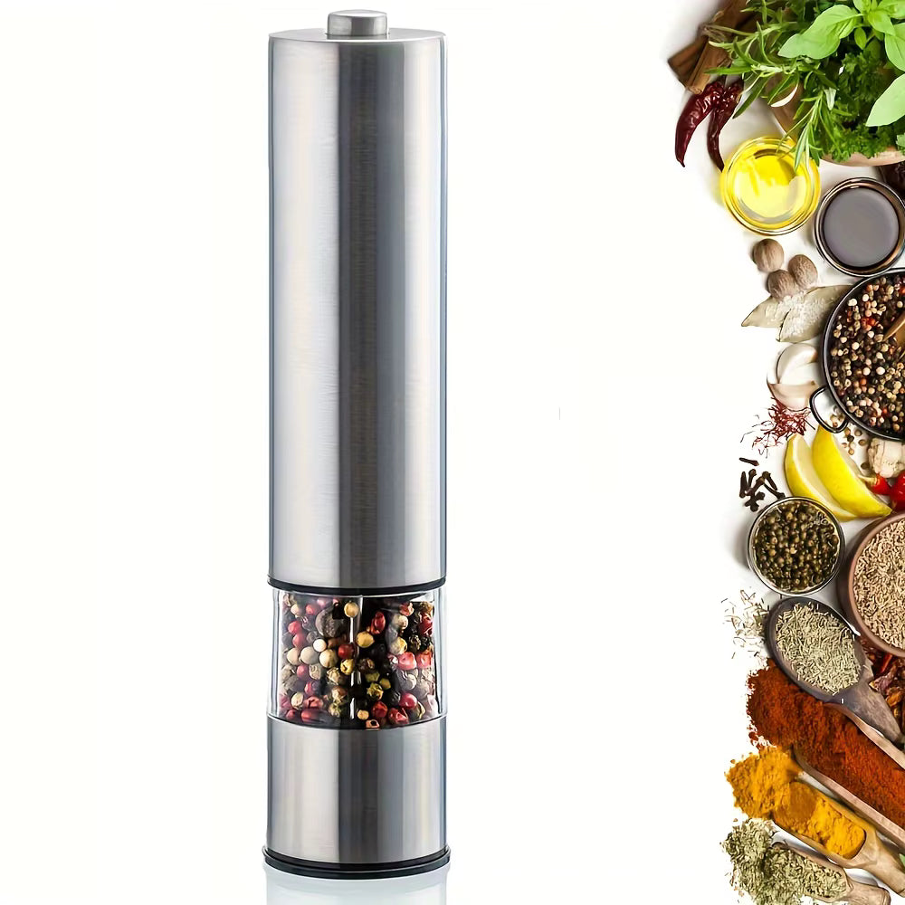 Stainless Steel Electric Salt and Pepper Mill 22,86cm x 5,08cm
